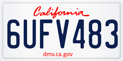 CA license plate 6UFV483