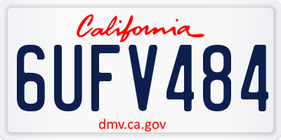 CA license plate 6UFV484