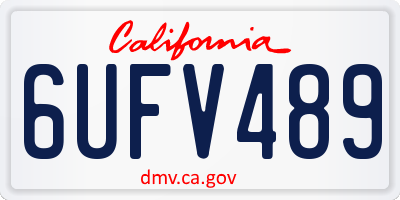 CA license plate 6UFV489
