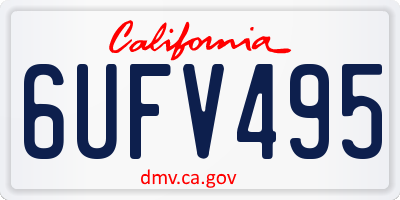 CA license plate 6UFV495