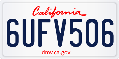 CA license plate 6UFV506