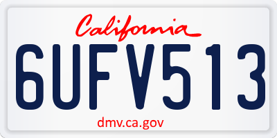 CA license plate 6UFV513