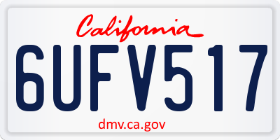 CA license plate 6UFV517