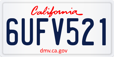 CA license plate 6UFV521