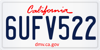 CA license plate 6UFV522