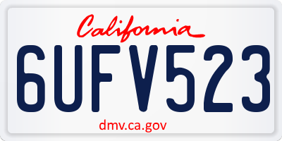 CA license plate 6UFV523