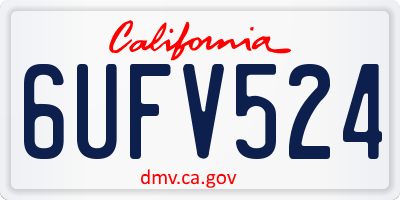 CA license plate 6UFV524