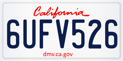 CA license plate 6UFV526