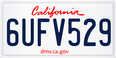 CA license plate 6UFV529