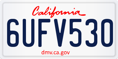 CA license plate 6UFV530