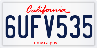 CA license plate 6UFV535