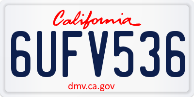 CA license plate 6UFV536