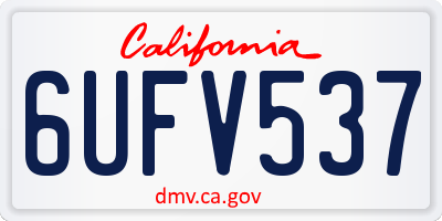 CA license plate 6UFV537