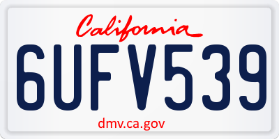 CA license plate 6UFV539