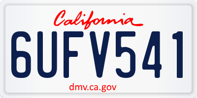 CA license plate 6UFV541