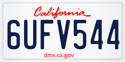 CA license plate 6UFV544