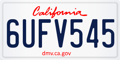 CA license plate 6UFV545