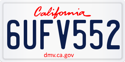 CA license plate 6UFV552
