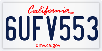 CA license plate 6UFV553