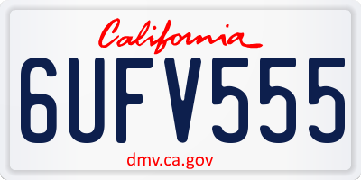 CA license plate 6UFV555