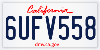 CA license plate 6UFV558