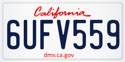 CA license plate 6UFV559