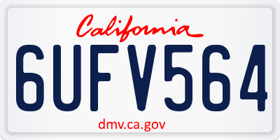 CA license plate 6UFV564