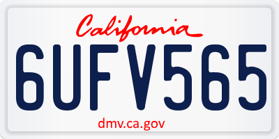 CA license plate 6UFV565
