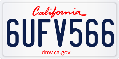 CA license plate 6UFV566