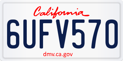CA license plate 6UFV570