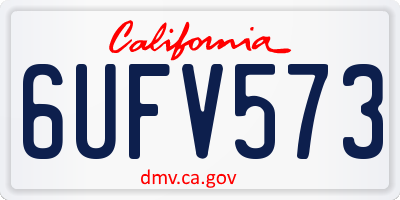 CA license plate 6UFV573