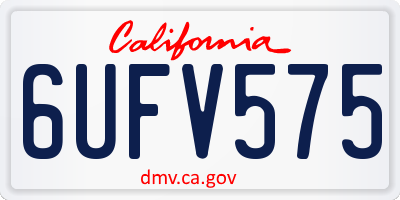 CA license plate 6UFV575