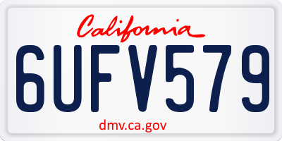 CA license plate 6UFV579
