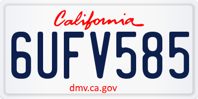 CA license plate 6UFV585