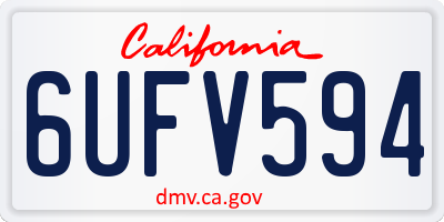 CA license plate 6UFV594