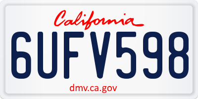 CA license plate 6UFV598
