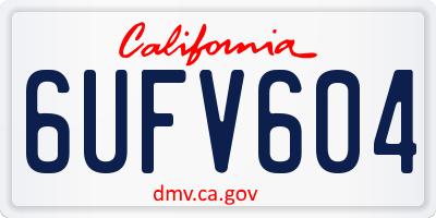 CA license plate 6UFV604