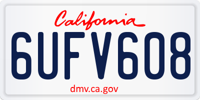 CA license plate 6UFV608