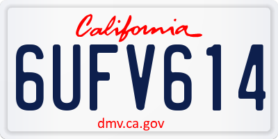 CA license plate 6UFV614