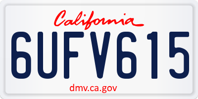 CA license plate 6UFV615