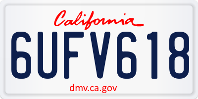 CA license plate 6UFV618