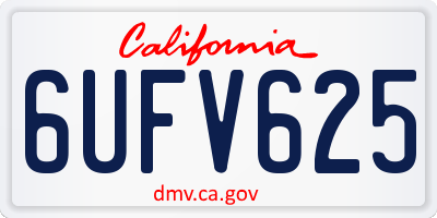 CA license plate 6UFV625