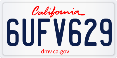 CA license plate 6UFV629