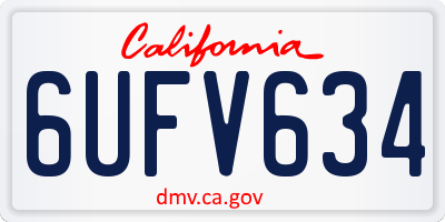 CA license plate 6UFV634