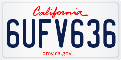 CA license plate 6UFV636