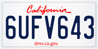 CA license plate 6UFV643