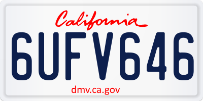 CA license plate 6UFV646