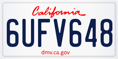 CA license plate 6UFV648