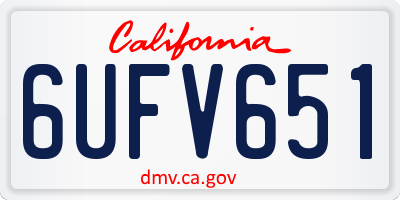 CA license plate 6UFV651