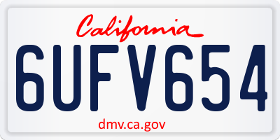 CA license plate 6UFV654